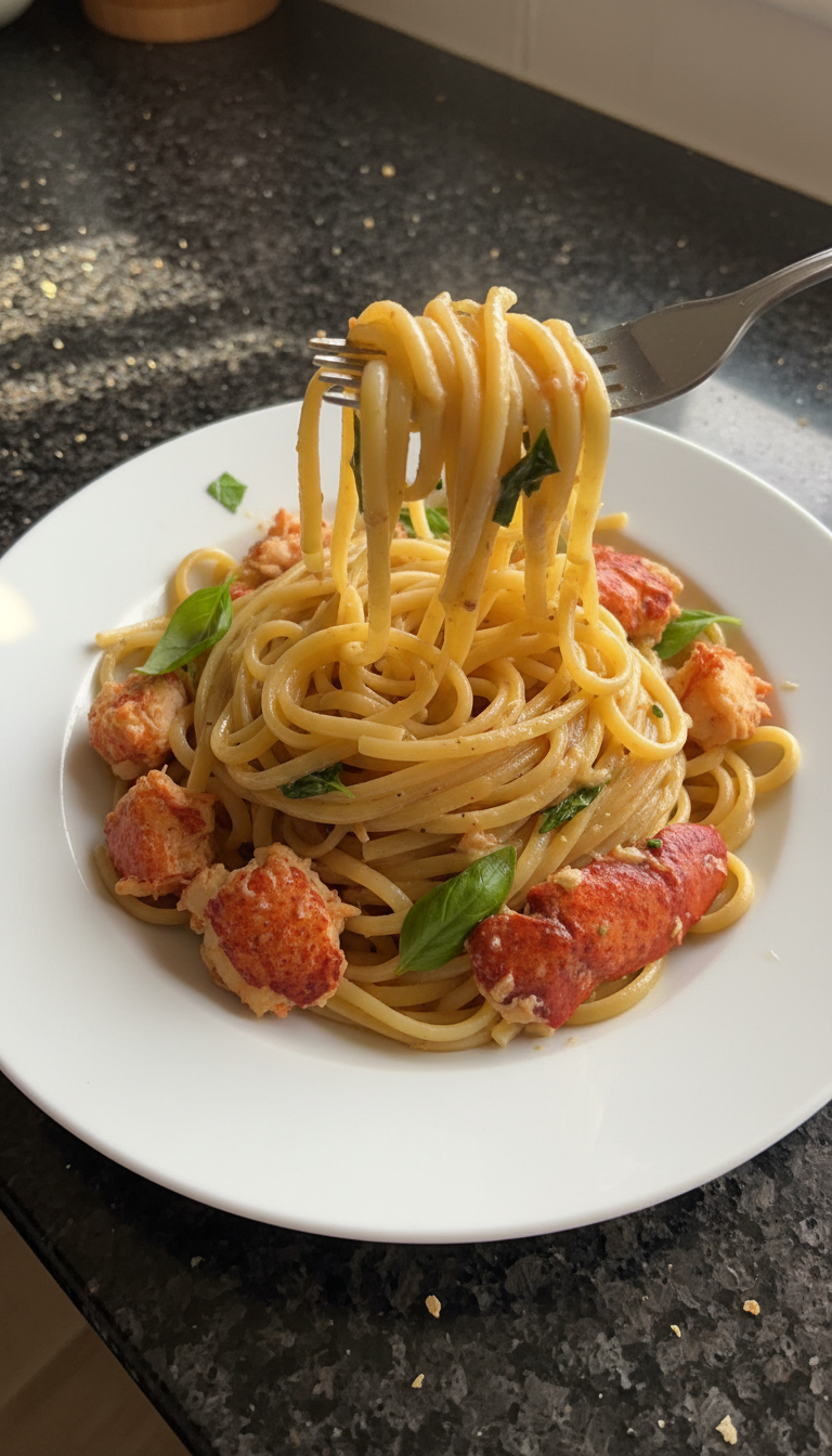 Lobster Linguine with Basil