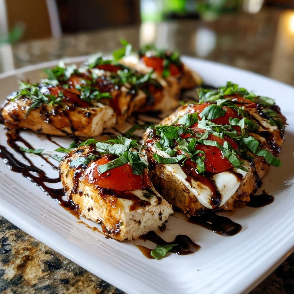 Balsamic Chicken Caprese with Fresh Basil