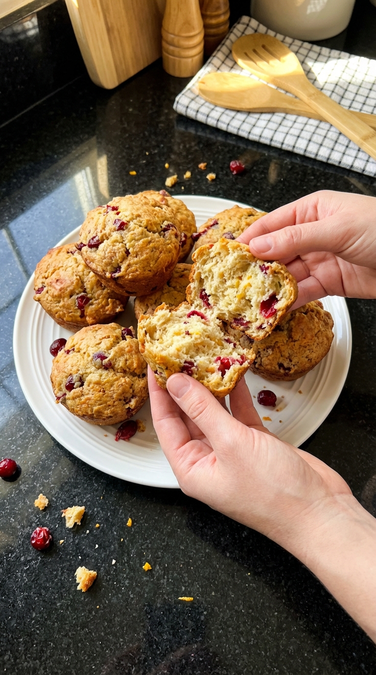 Moist Orange Cranberry Muffins