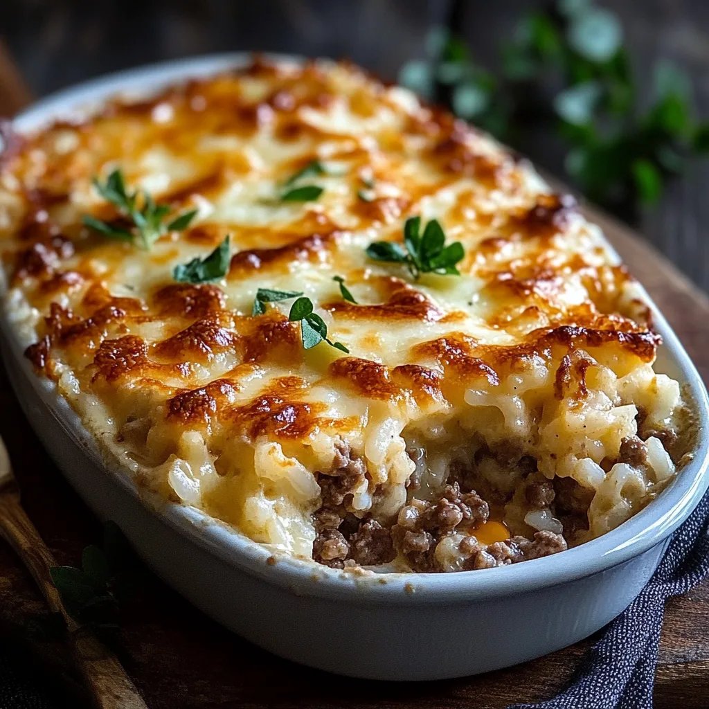 Minced Beef and Cheese Rice Gratin