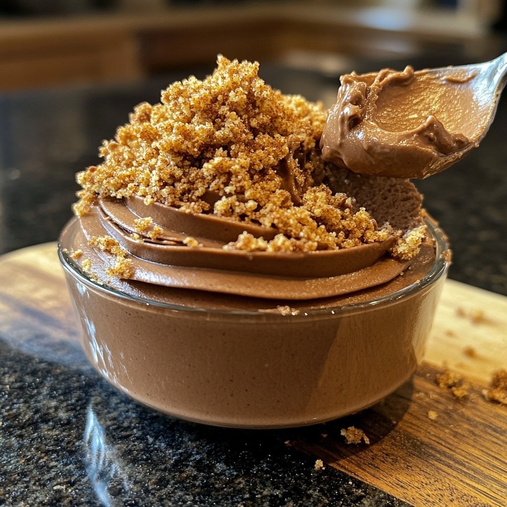 Chocolate Cinnamon Mousse with Gingerbread Crunch