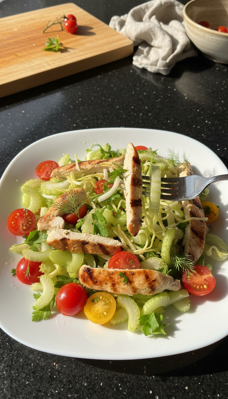 Celery Salad with Grilled Chicken