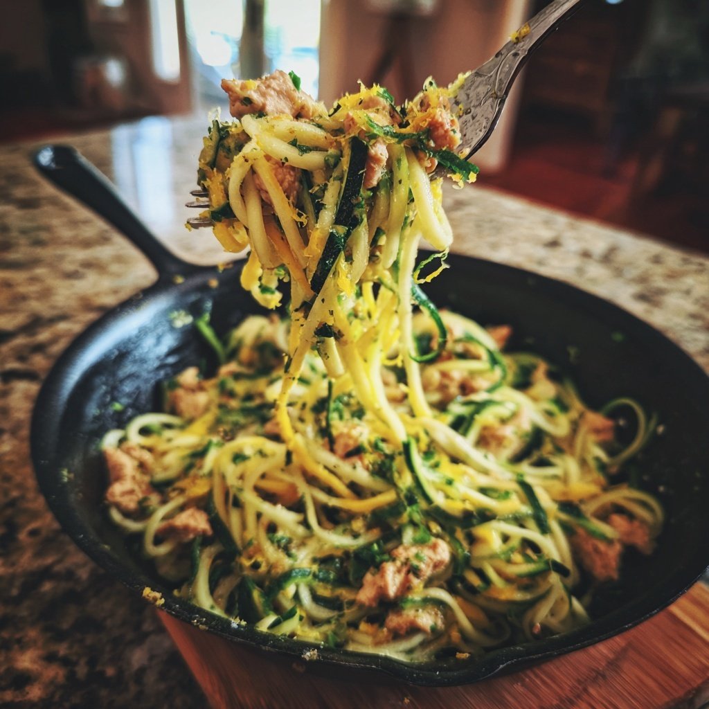 Lemon Zucchini Noodles with Turkey