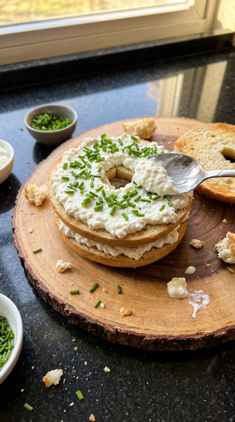 Cottage Cheese Bagel Stack Delight
