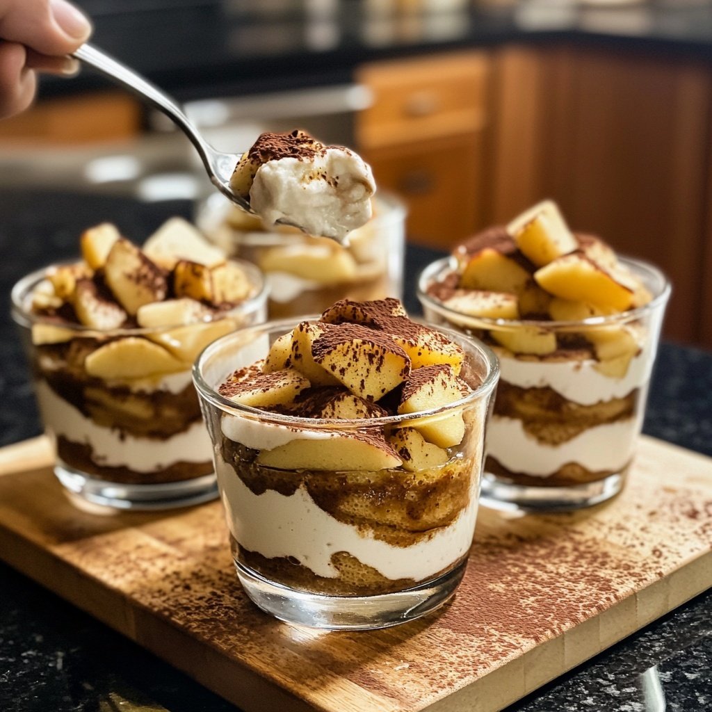 Baked Apple Tiramisu in Individual Glasses