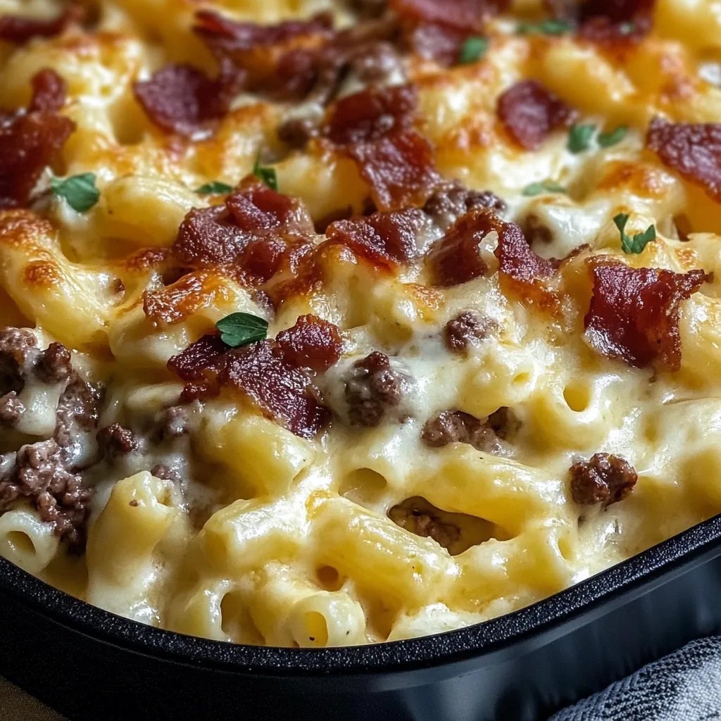 Loaded Bacon Cheeseburger Alfredo Pasta