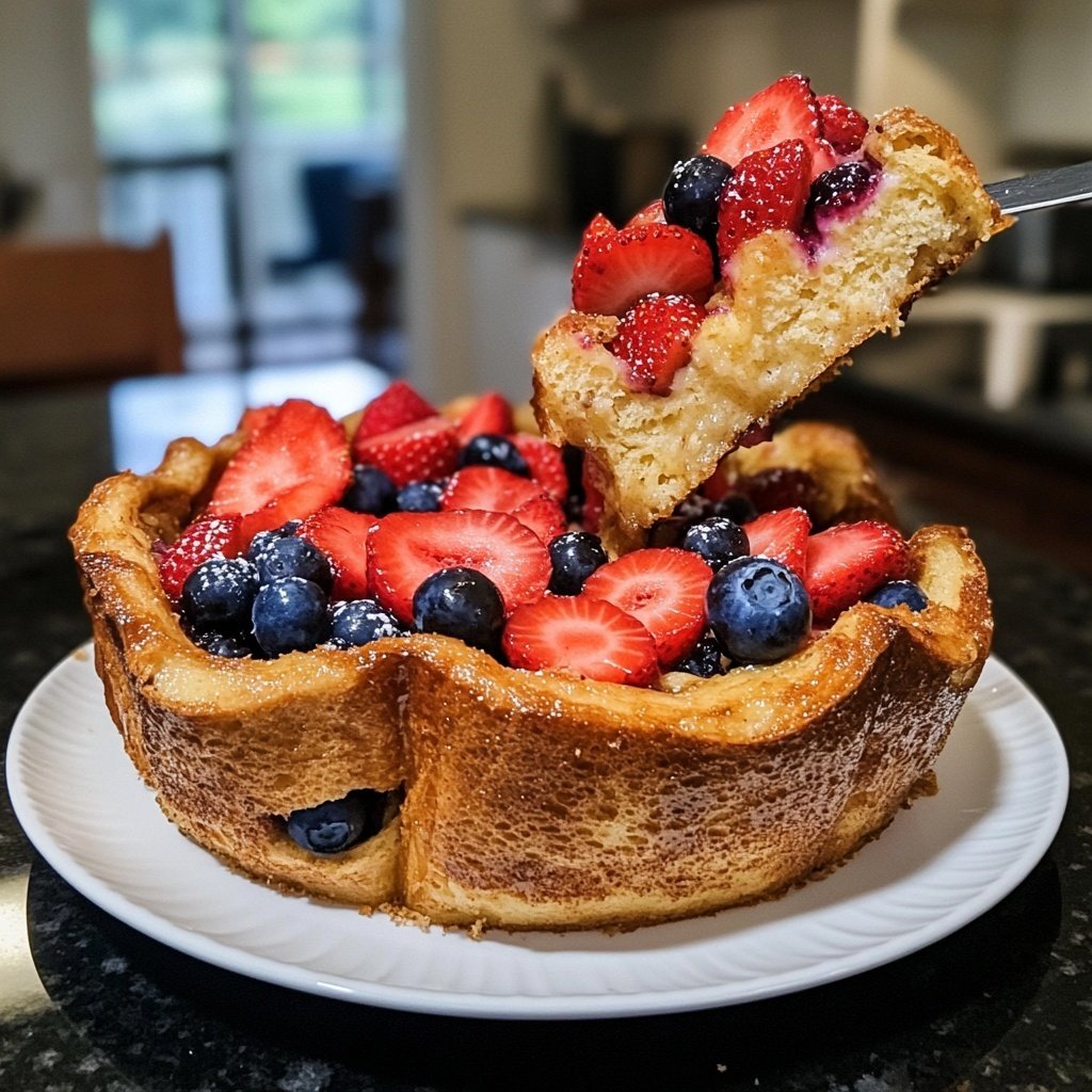 Festive Berry Croissant French Toast Bake​