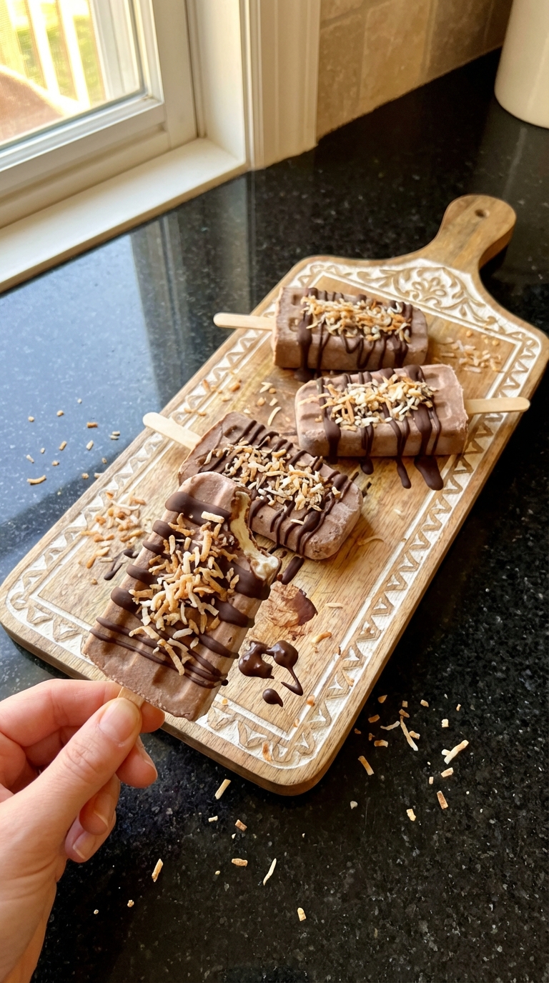 Cacao Coconut Frozen Yogurt Pops