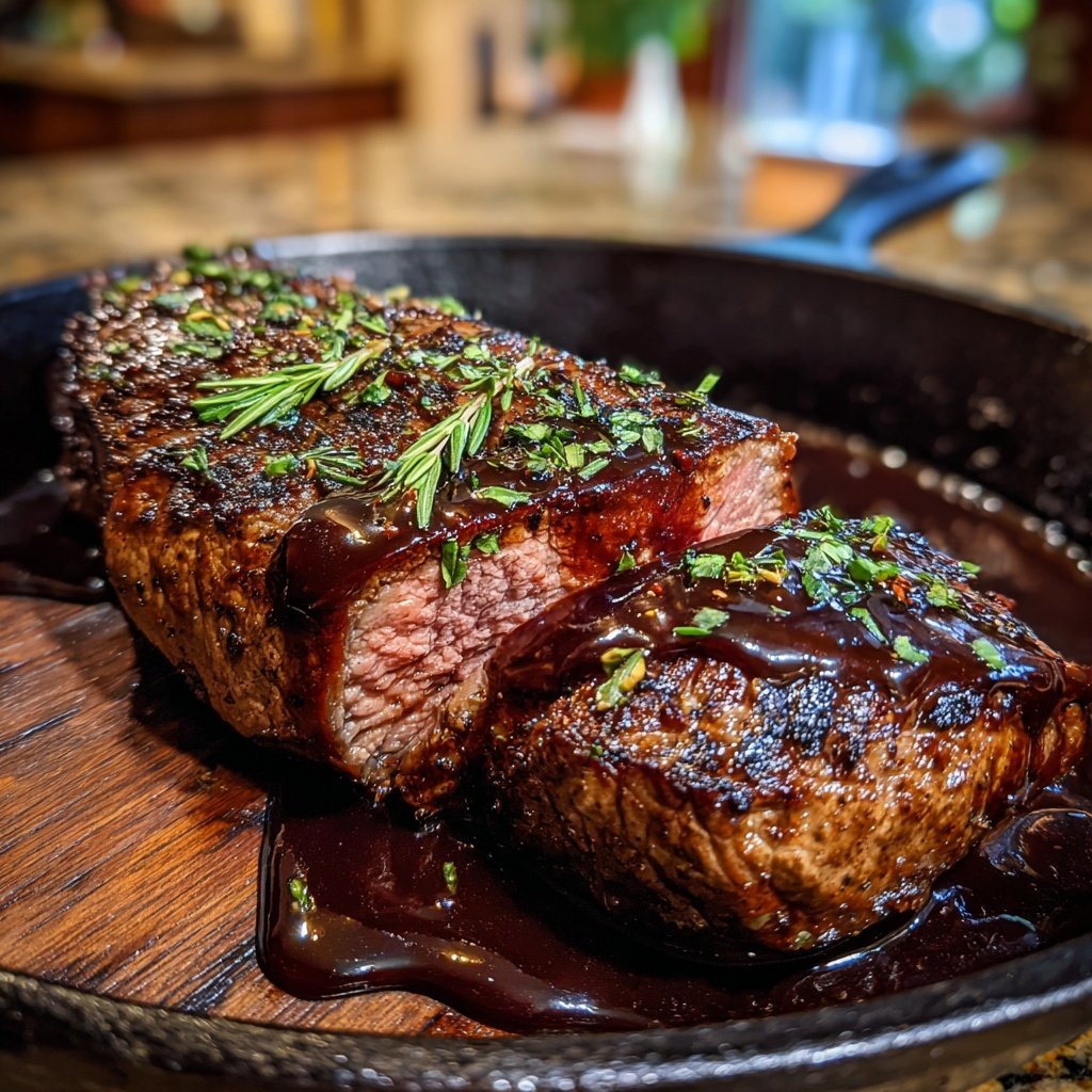 Steak with Chocolate-Balsamic Sauce