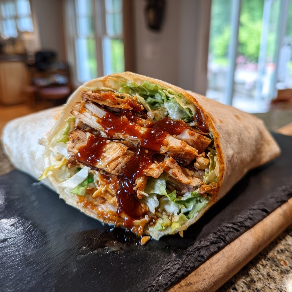 High Protein BBQ Chicken Wrap