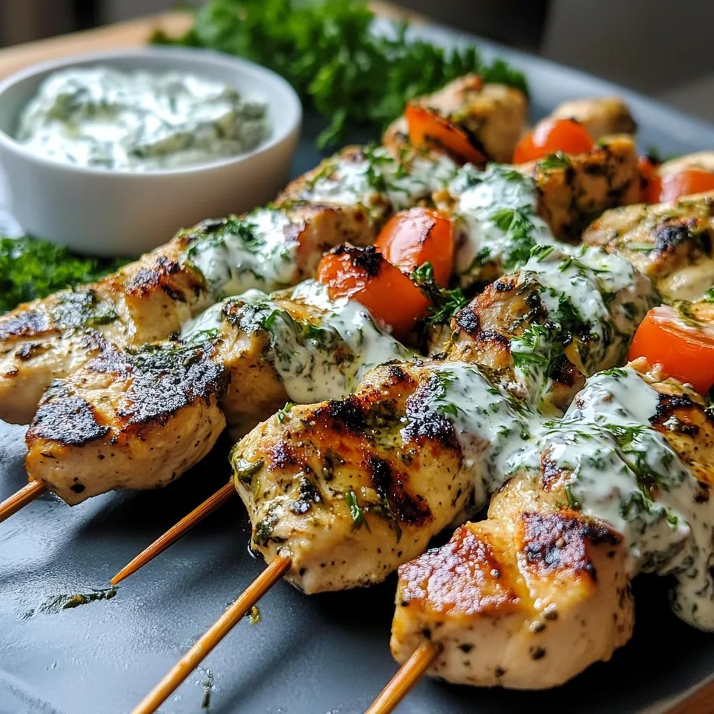 Greek Chicken Souvlaki with Tzatziki Sauce