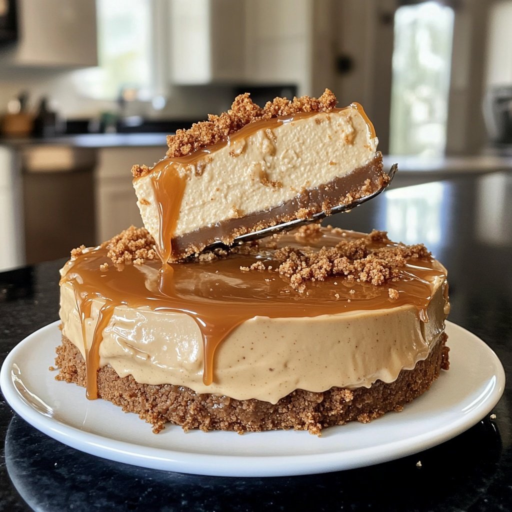 No-Bake Speculoos Cheesecake with Cookie Crust