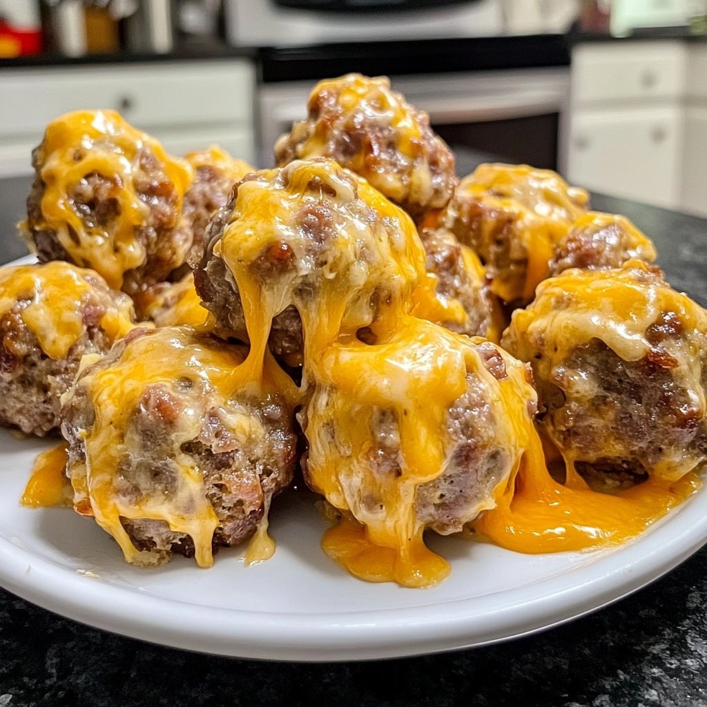 Cheesy Pull Apart Christmas Sausage Balls
