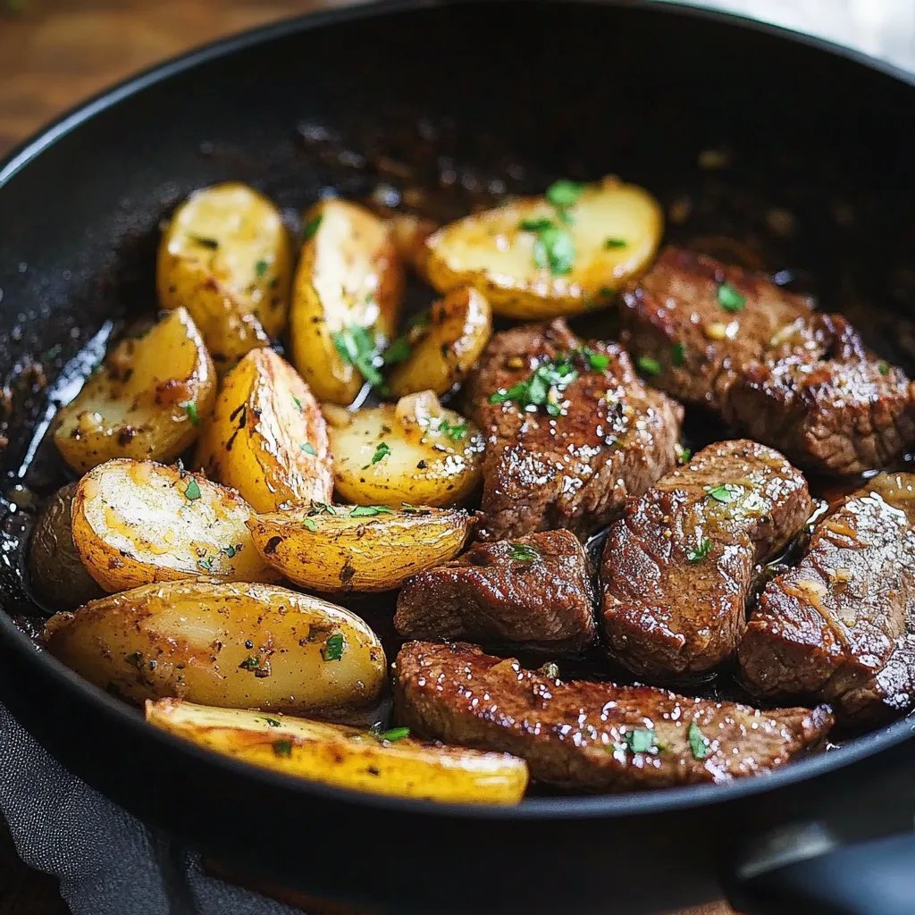 Garlic Butter Steak and Potatoes Skillet