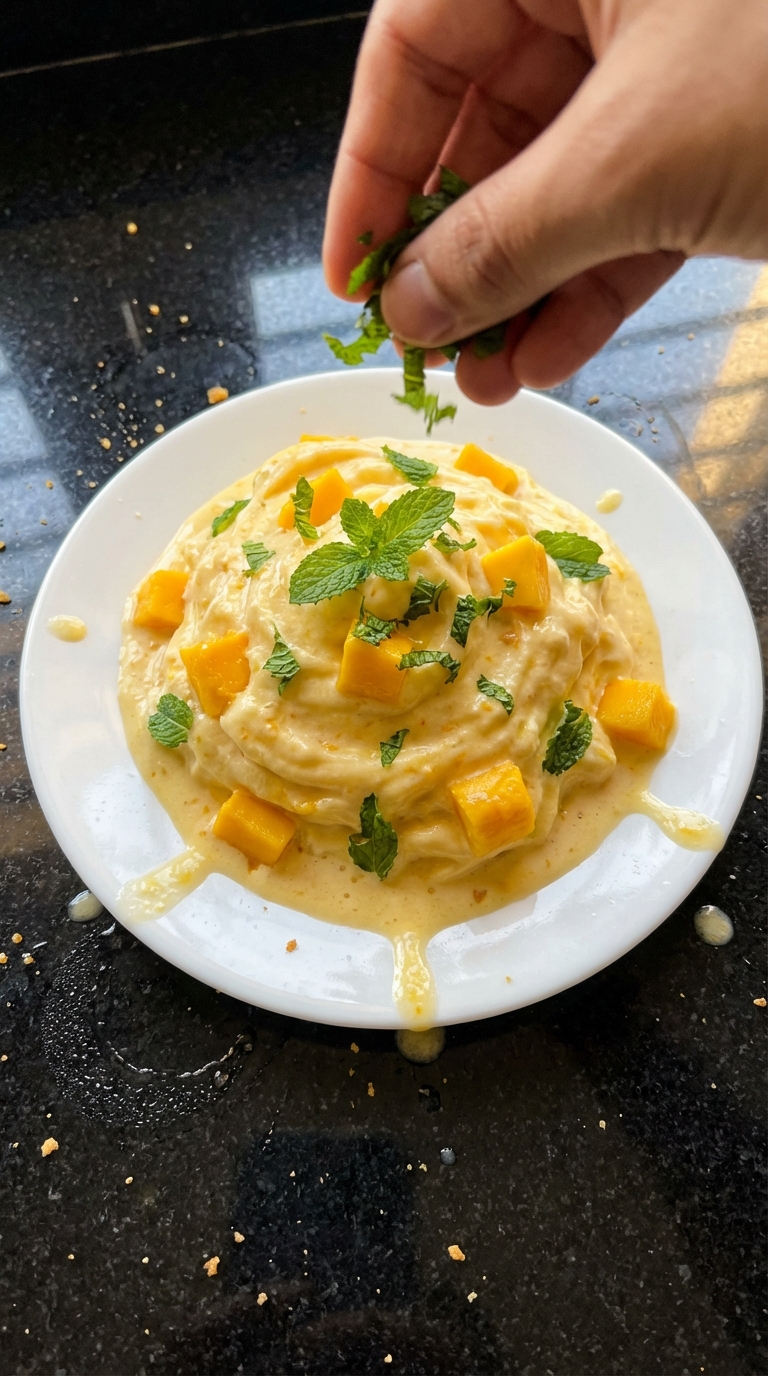 Minty Mango Frozen Yogurt