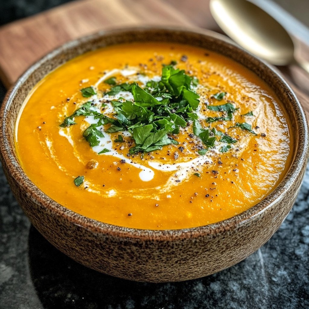 Healthy Vegan Roasted Carrot Soup