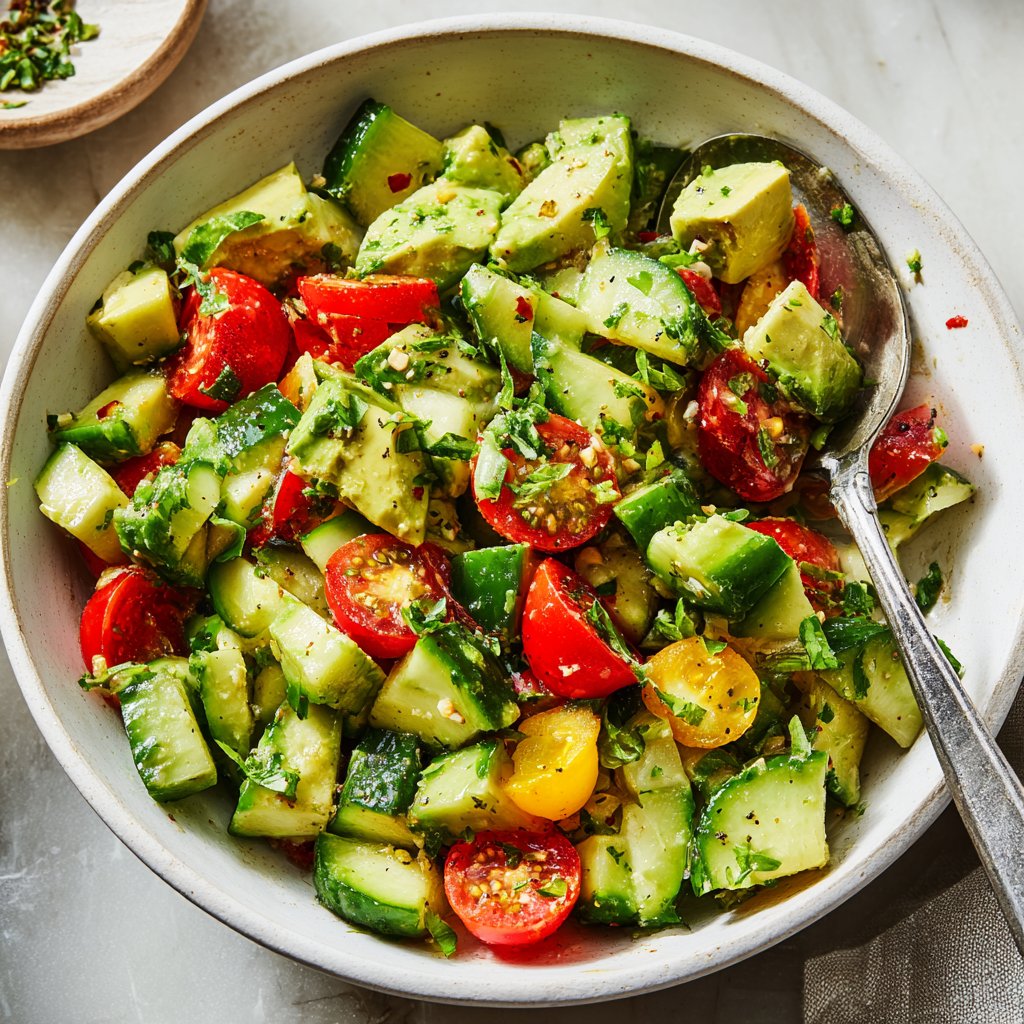 Crispy Cucumber Avocado Salad