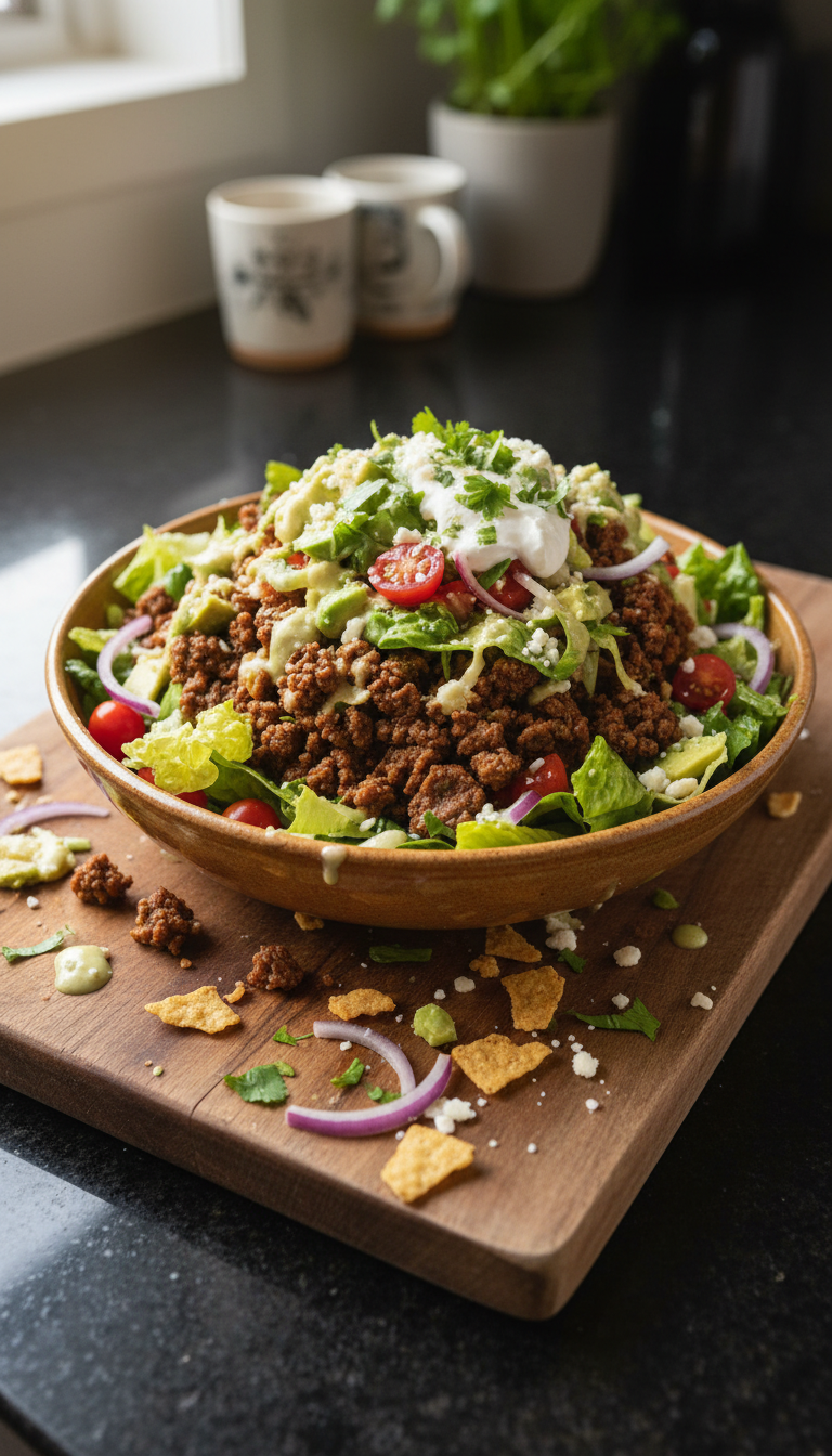 Savory Taco Beef Salad Bowl