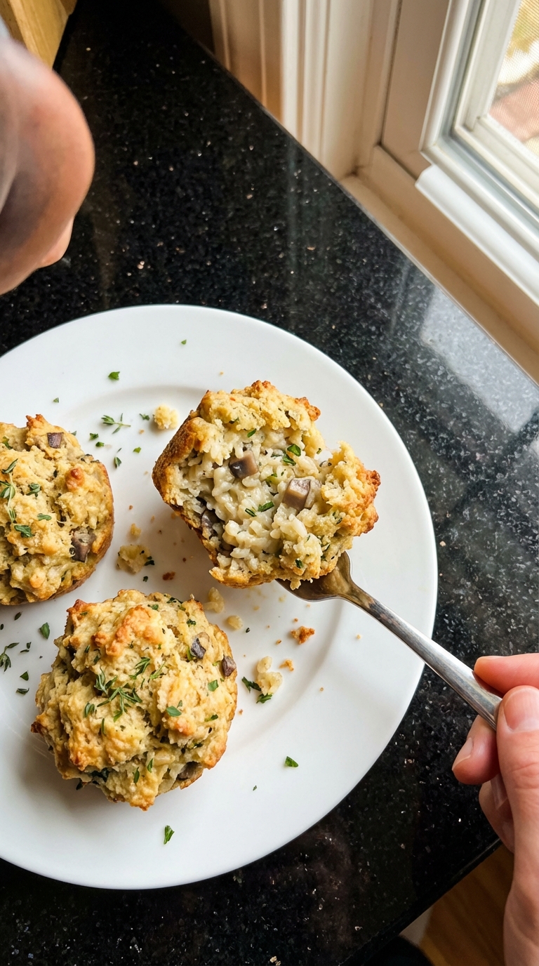 Herbed Mushroom Risotto Muffins