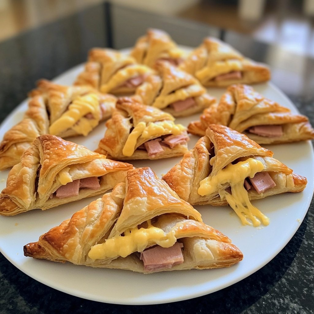 Ham & Cheese Puff Pastry Christmas Trees